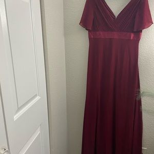 Maternity flutter chiffon maxi dress